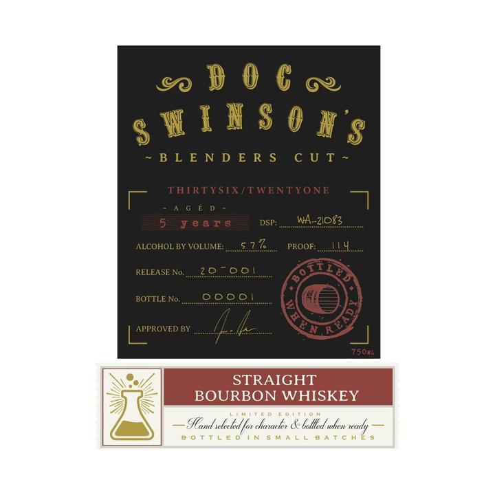 Doc Swinsonâ€™s Blenders Cut 5 Year Old Straight Bourbon Whiskey - 750ml