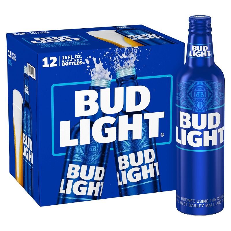 Bud Light 12 Pack 16 Ounce Aluminum Bottle