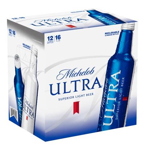 Michelob Ultra 12 Pack, 16 Ounce Aluminum Bottles