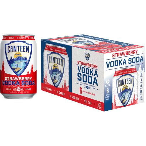 Canteen Strawberry Vodka Soda - 6 Pack / 12 Ounce Cans