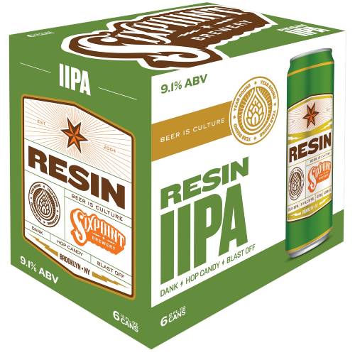 Sixpoint Beer, DIPA, Resin - 4 PACK (16oz cans)